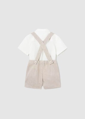 Mayoral Shirt Bermuda With Bow Tie Set