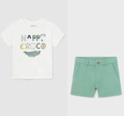 Mayoral Crocodile T-Shirt With Bermuda Chino Shorts Mayoral Crocodile T-Shirt With Bermuda Chino Shorts