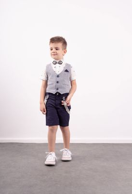 Waistcoat, Shirt, Shorts &amp; Bow Tie Set