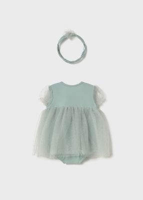 Mayoral tulle romper with headband