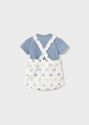 Mayoral dungarees with shirt set