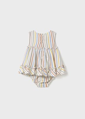 Mayoral striped dress with nappy cover