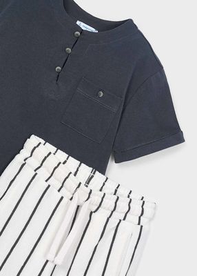 Mayoral striped shorts and t-shirt set