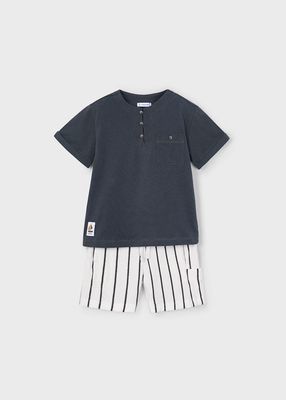 Mayoral striped shorts and t-shirt set