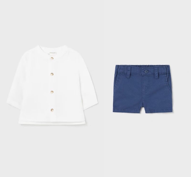 Mayoral linen shirt and shorts set