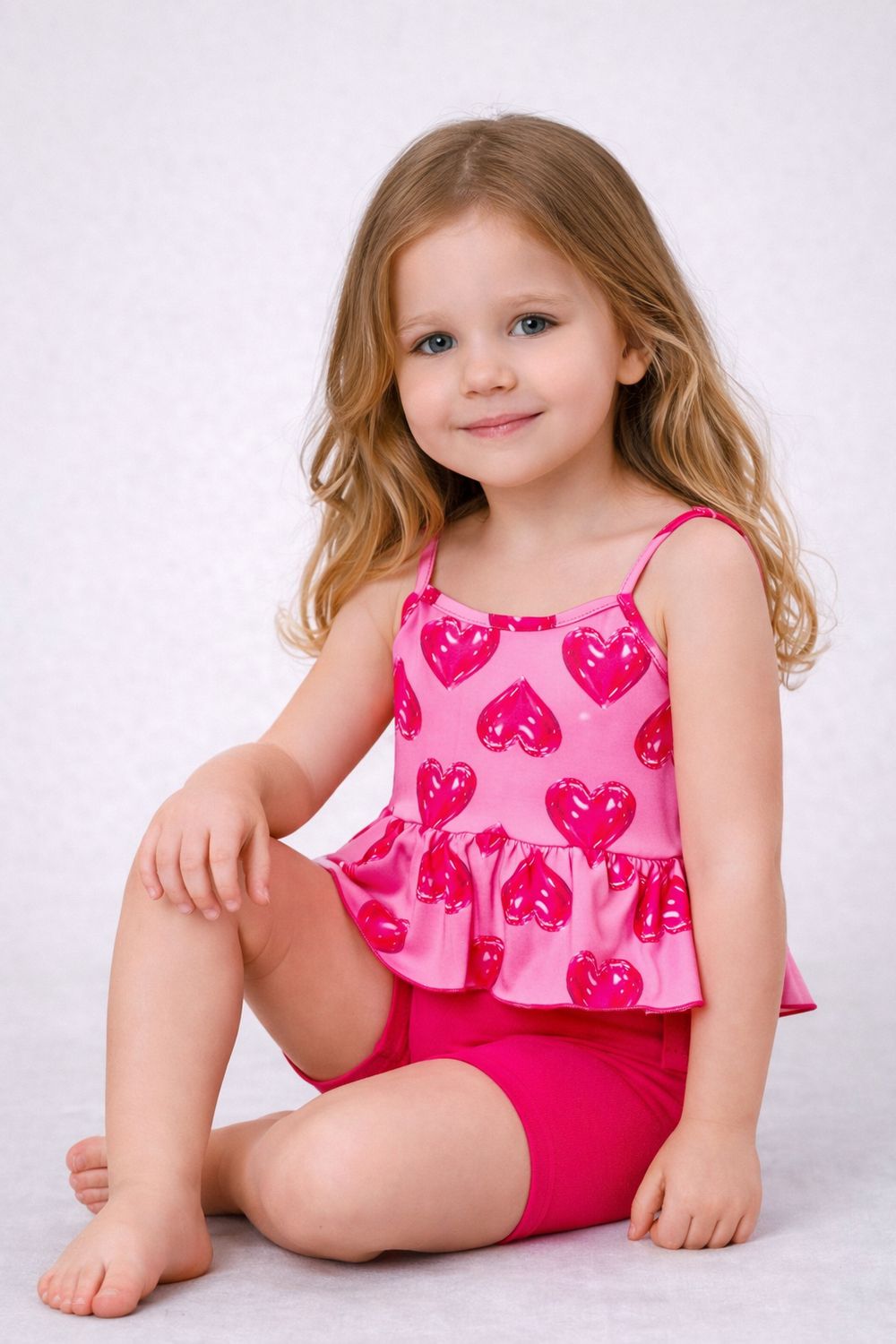 SRFN printed ruffle shorts-top set