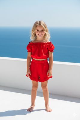 SRFN top and ruffles shorts set