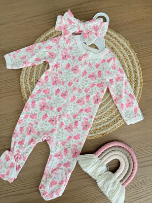 SRFN bodysuit with zipper and bow headband