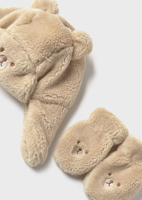 Mayoral bear hat and mittens set
