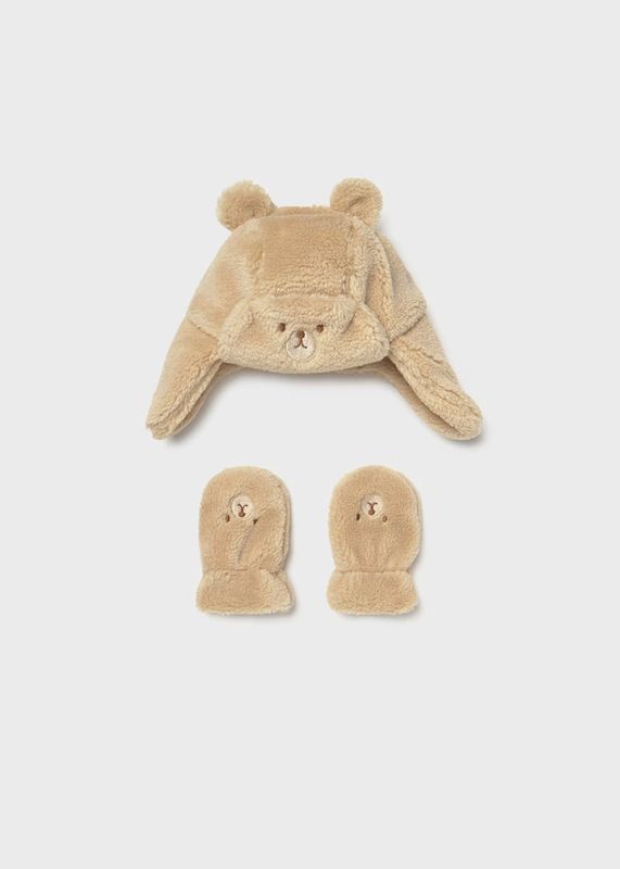 Mayoral bear hat and mittens set