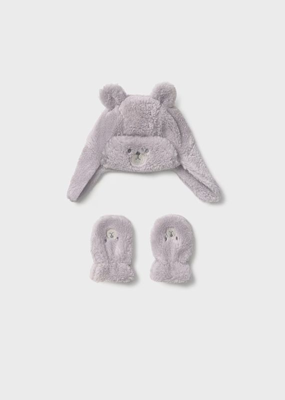 Mayoral bear hat and mittens set