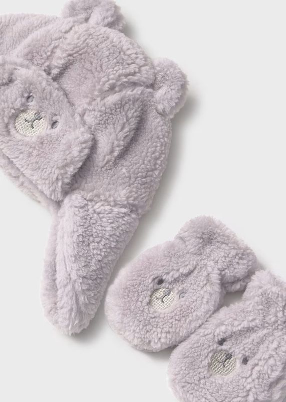 Mayoral bear hat and mittens set