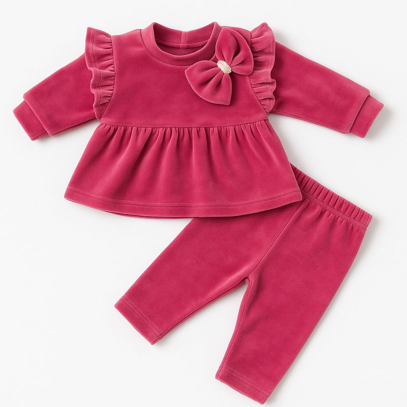 SRFN velour set with bow