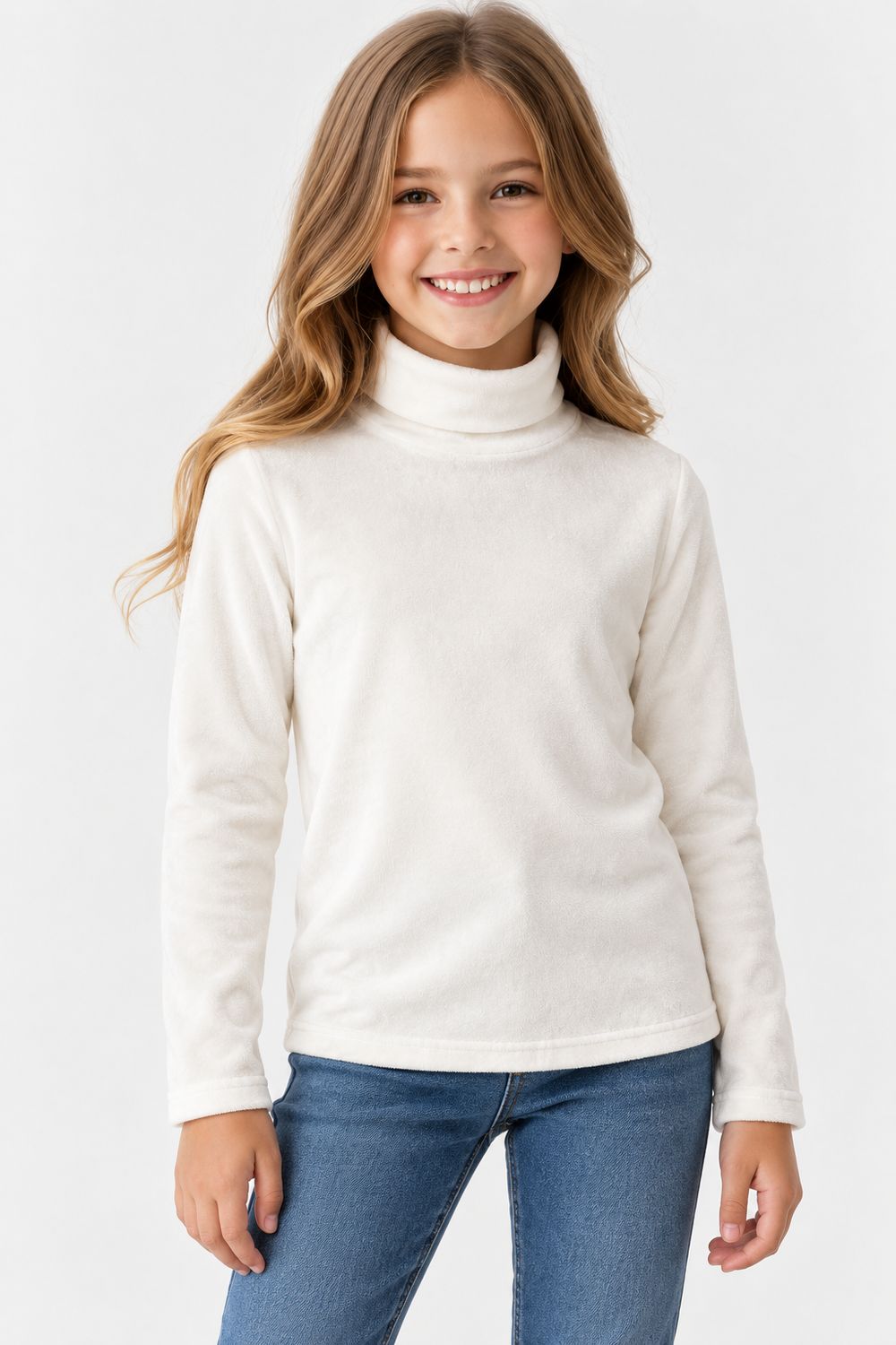 SRFN velvet turtleneck top