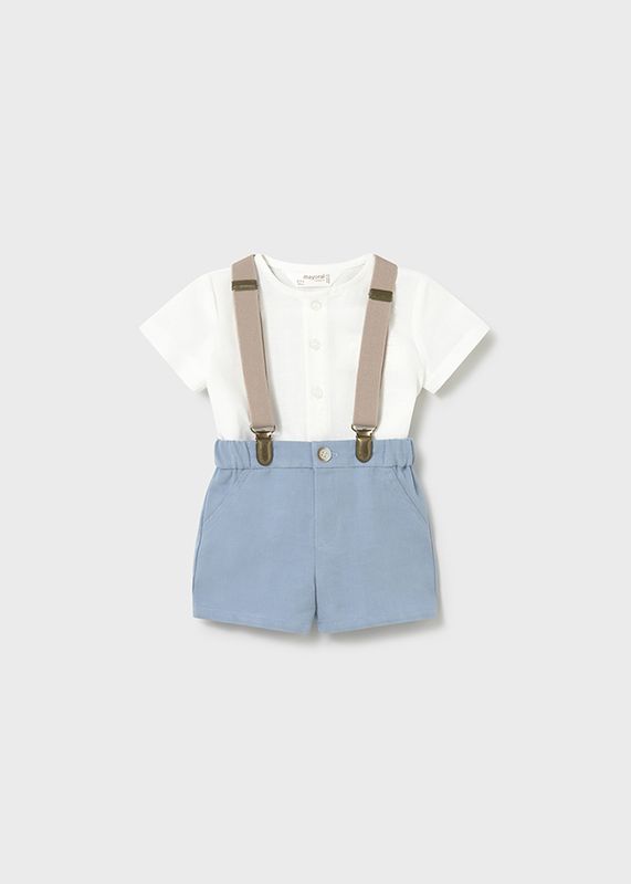 Mayoral linen set with suspenders