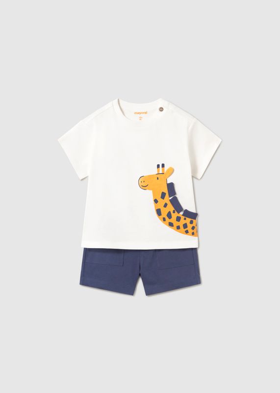Mayoral knit trousers and interactive T-shirt set