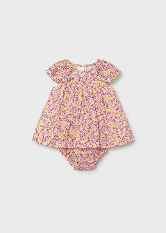 Mayoral print dress with nappy cover