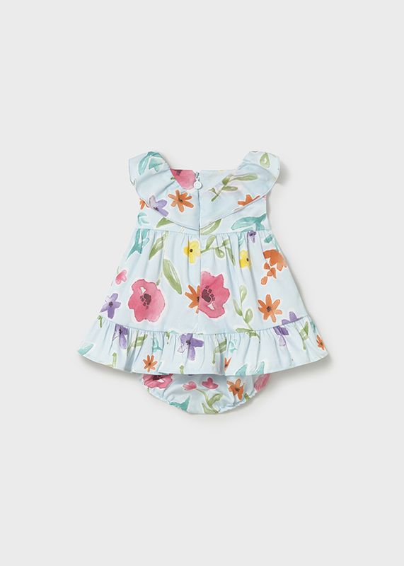 Mayoral print dress with nappy cover