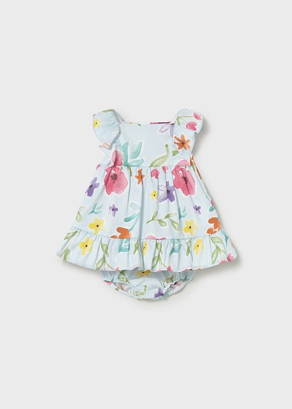 Mayoral print dress with nappy cover