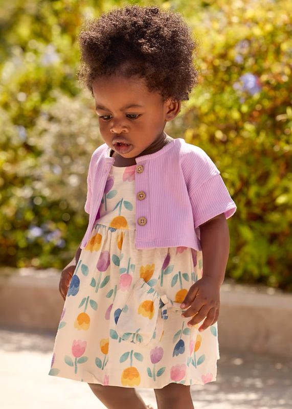 Mayoral printed dress with jacket