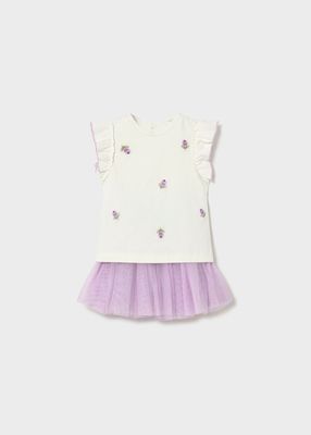 Mayoral tulle skirt set with ruffles