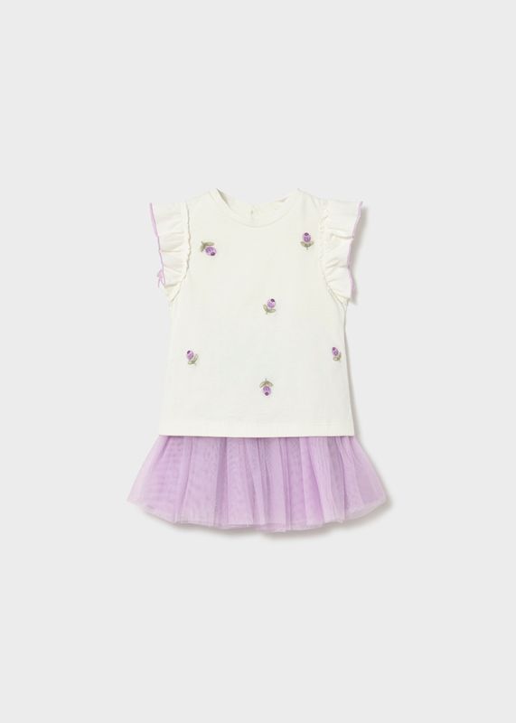 Mayoral tulle skirt set with ruffles