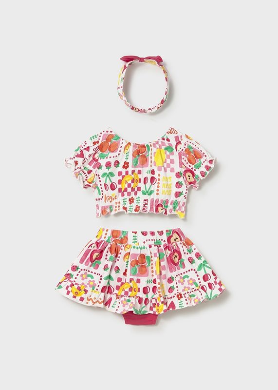 Mayoral 3 pieces skirt set with headband