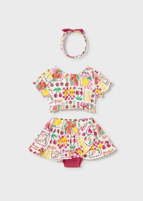 Mayoral 3 pieces skirt set with headband