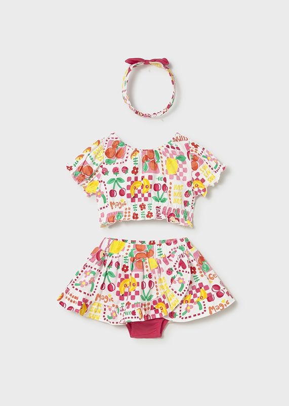 Mayoral 3 pieces skirt set with headband