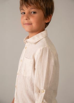Mayoral long-sleeved linen shirt
