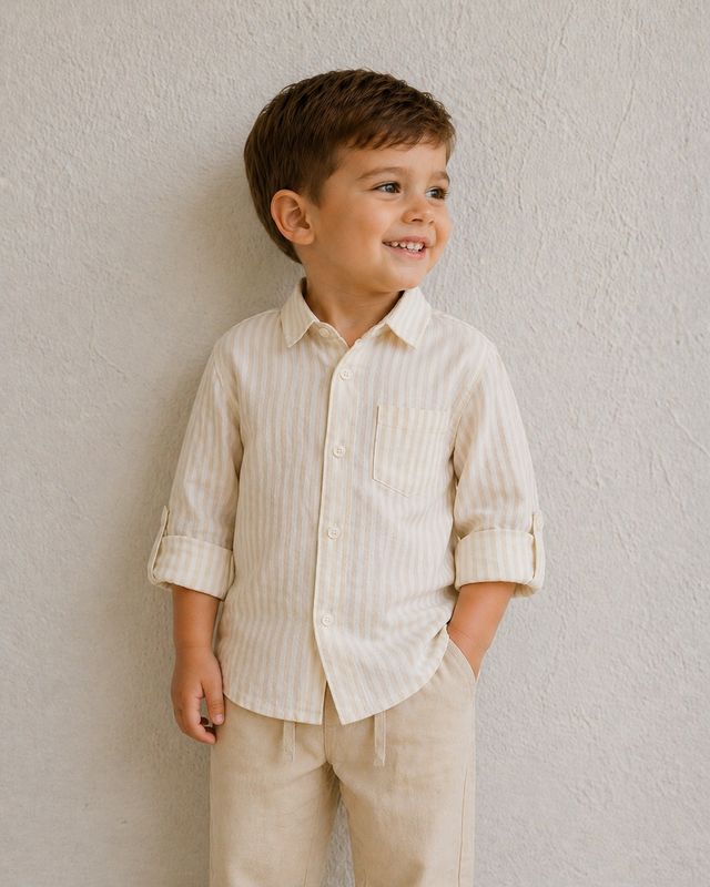 Mayoral long-sleeved linen shirt