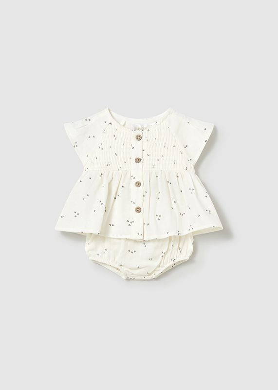 Mayoral nappy cover and gauze blouse set