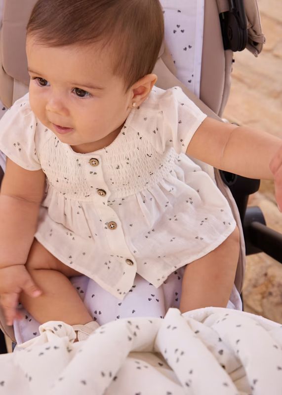 Mayoral nappy cover and gauze blouse set