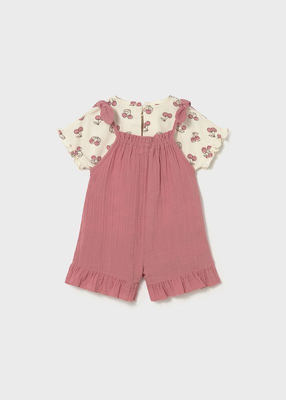 Mayoral print dungaree and t-shirt set