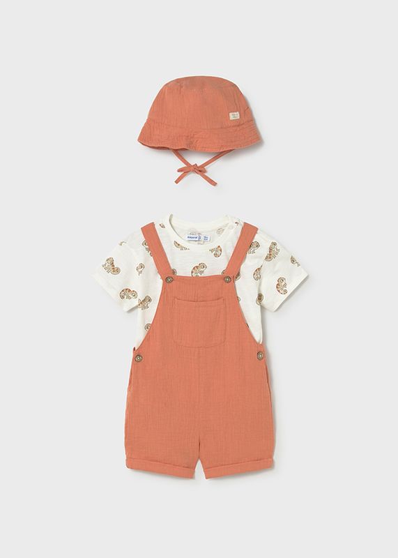 Mayoral 3 pieces dungaree set