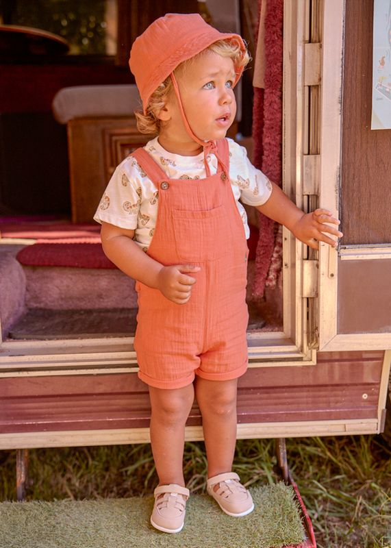 Mayoral 3 pieces dungaree set