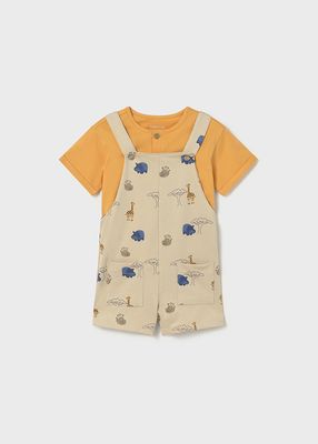 Mayoral printed dungarees and T-shirt set