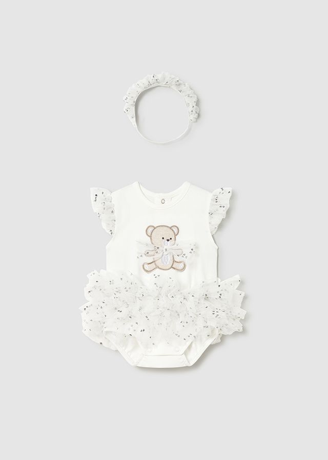 Mayoral bear tutu bodysuit with headband