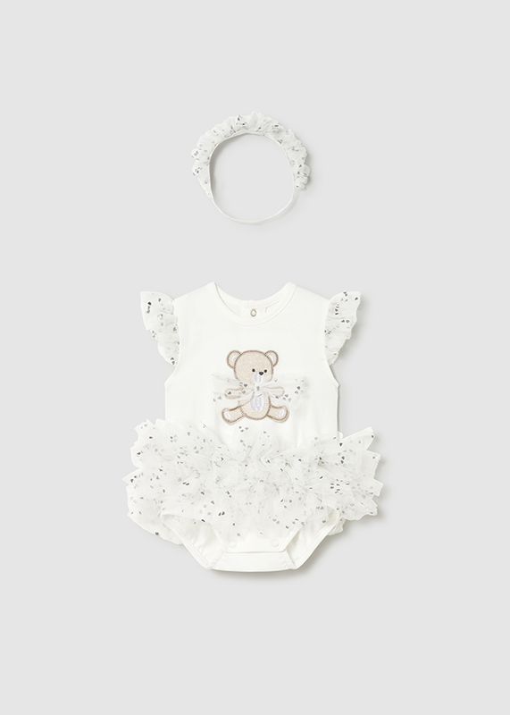 Mayoral bear tutu bodysuit with headband