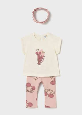 Mayoral 3 pieces leggings set with headband