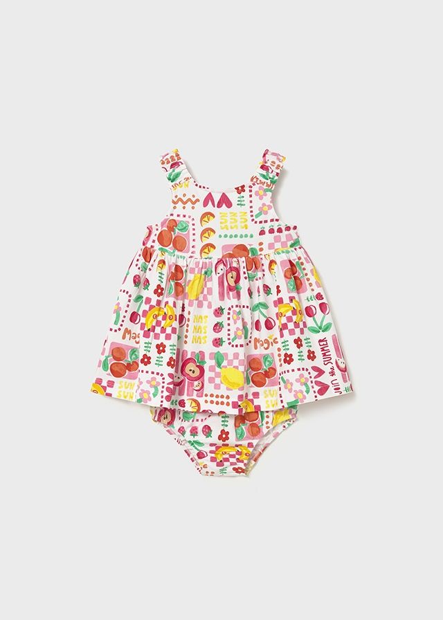 Mayoral printed dress with nappy cover