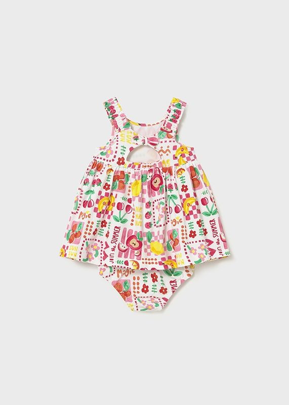 Mayoral printed dress with nappy cover