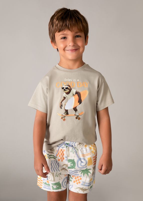 Mayoral bermuda print swim shorts