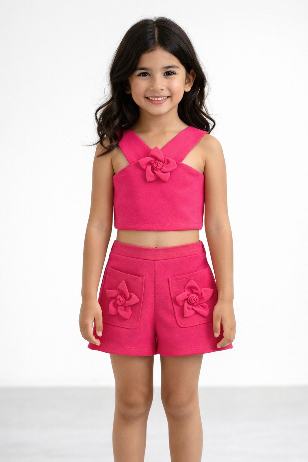 Mayoral flower set with bermuda shorts