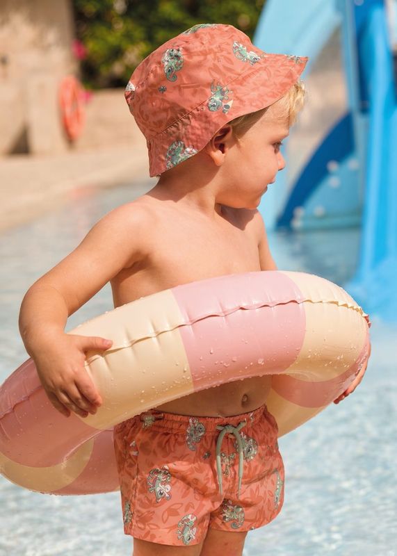 Mayoral swimsuit and reversible sun protection hat set