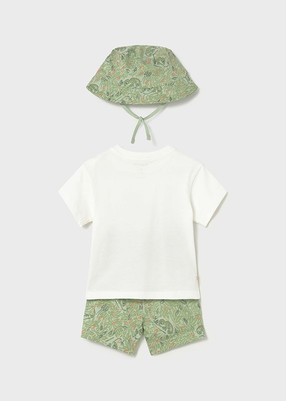 Mayoral 3 pieces dungaree set with hat