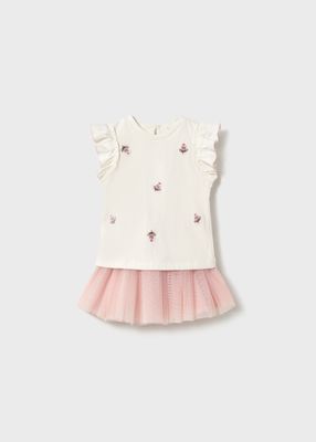 Mayoral tulle skirt set with ruffles