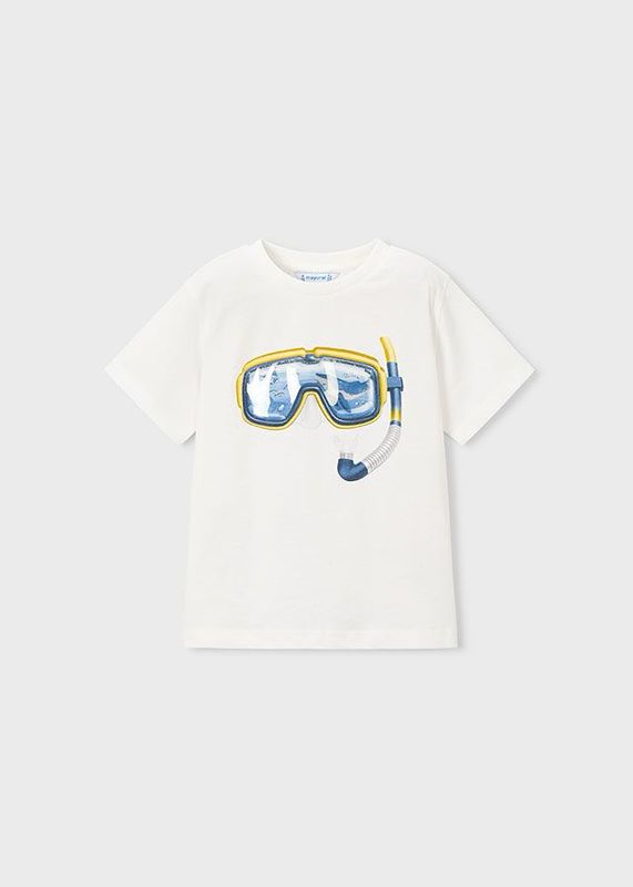 Mayoral goggles t-shirt and bermuda swim shorts