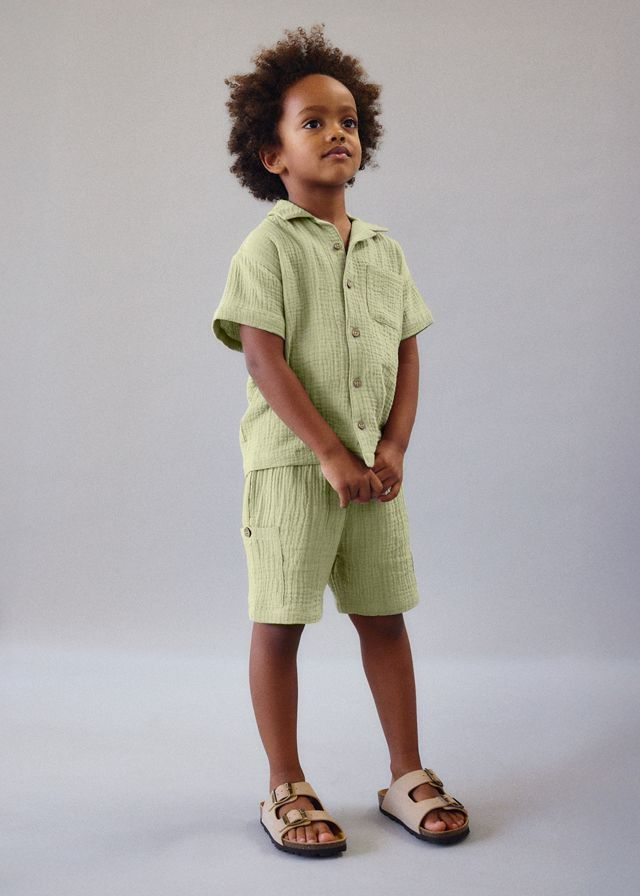 Mayoral bambula shirt and shorts set