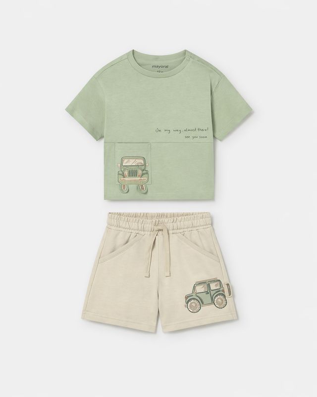 Mayoral car pocket t-shirt and bermuda shorts